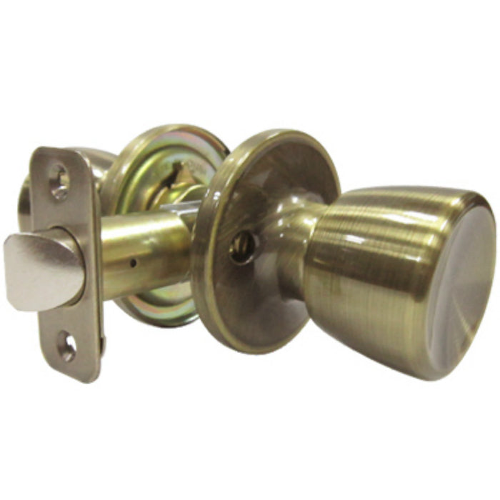 Taiwan Fu Hsing TS830B Medium Tulip Style Knob Passage Lockset, Antique Brass