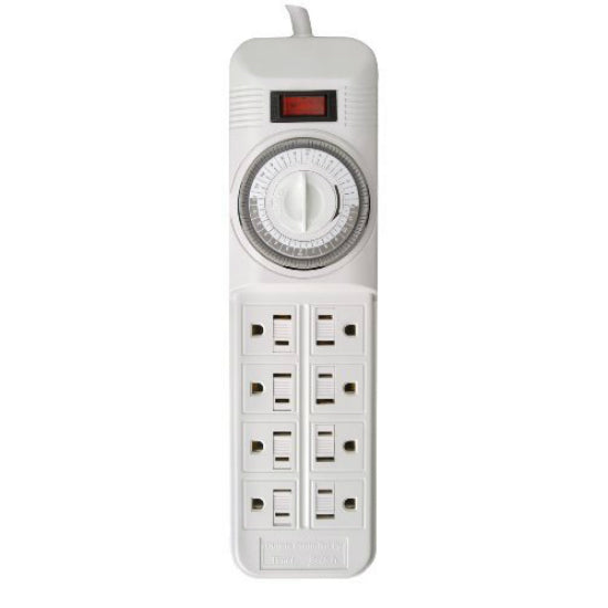Woods® 22575 Indoor Power Strip with Mechanical Timer, 8-Outlet