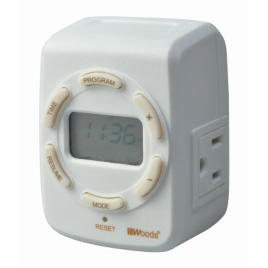 Woods® 50029 7 Day Digital Astronomical Timer, 2 Outlet