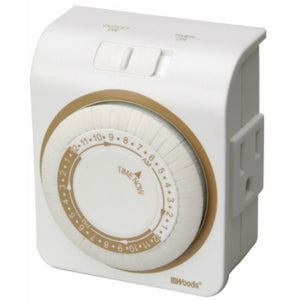 Woods® 50001TV Indoor 24-Hour Heavy Duty Mechanical Timer, 3-Conductor