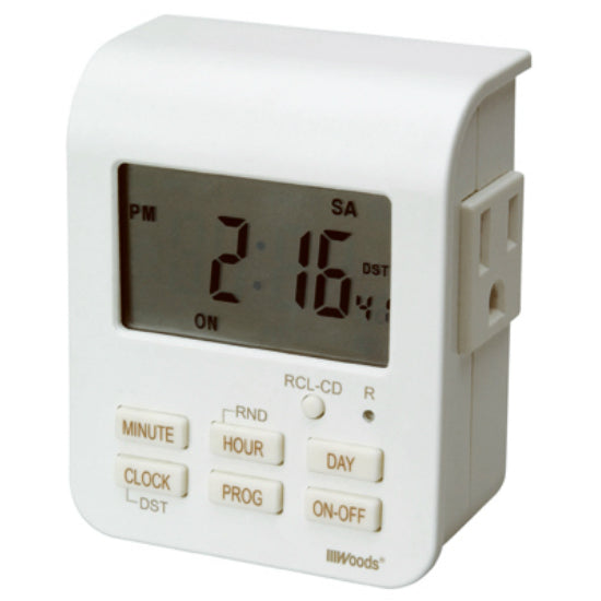 Woods® 50009 Indoor 7-Day Heavy Duty Digital Timer, 2-Outlets