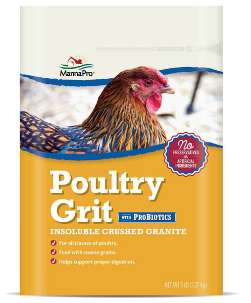 Manna Pro 08-0691-0236 Insoluble Crushed Poultry Grit with ProBiotics, 5 Lbs