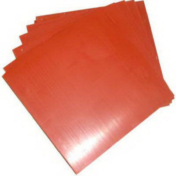 Master Plumber R87004002 Red Rubber Square Gasket Material, 12" x 12", 12-Pack