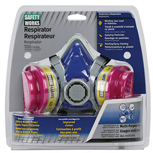 Safety Works SWX00320 Multi-Purpose Half Mask Respirator, NIOSH OV/AG/P100