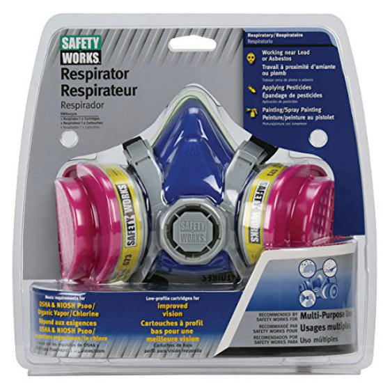 Safety Works SWX00320 Multi-Purpose Half Mask Respirator, NIOSH OV/AG/P100