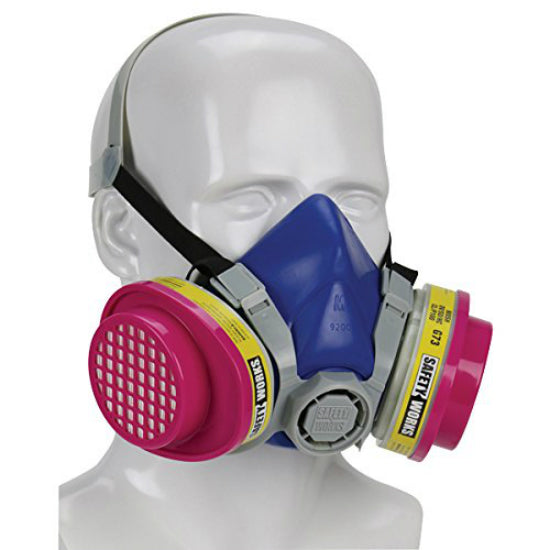 Safety Works SWX00320 Multi-Purpose Half Mask Respirator, NIOSH OV/AG/P100