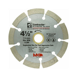MK Diamond® 167012 Contractor™ Segmented Rim Diamond Blade, 4-1/2"