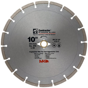 MK Diamond® 167017 Contractor™ Segmented Rim Diamond Blade, 10"