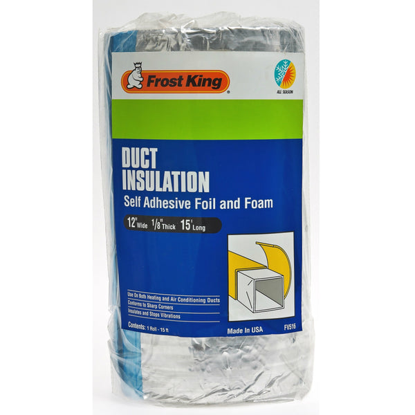 Frost King® FV516 Duct Insulation Self Adhesive Foil & Foam, 15' Long, 12" Wide