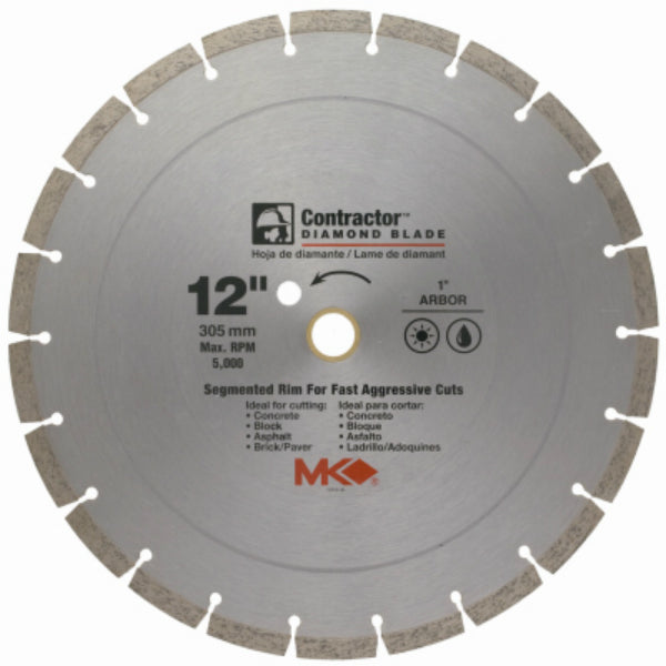 MK Diamond® 167018 Contractor™ Segmented Rim Diamond Blade, 12"