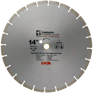 MK Diamond® 167019 Contractor™ Segmented Rim Diamond Blade, 14"