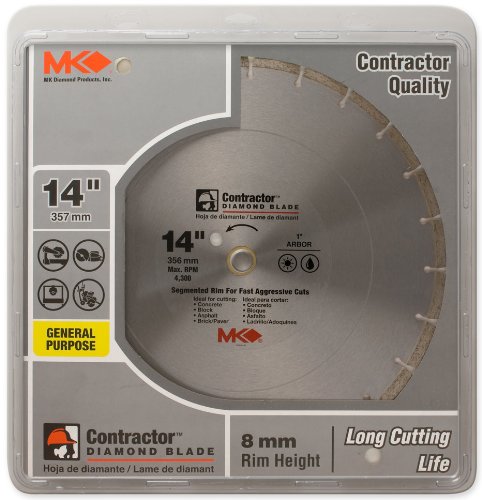 MK Diamond® 167019 Contractor™ Segmented Rim Diamond Blade, 14"