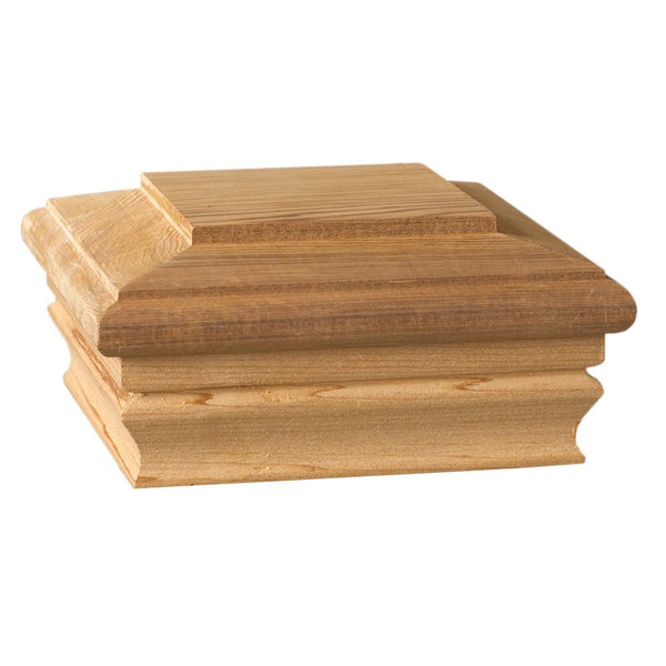 Deckorators® 72262 Newport Classic Wood Post Caps, Cedar, 4" x 4"