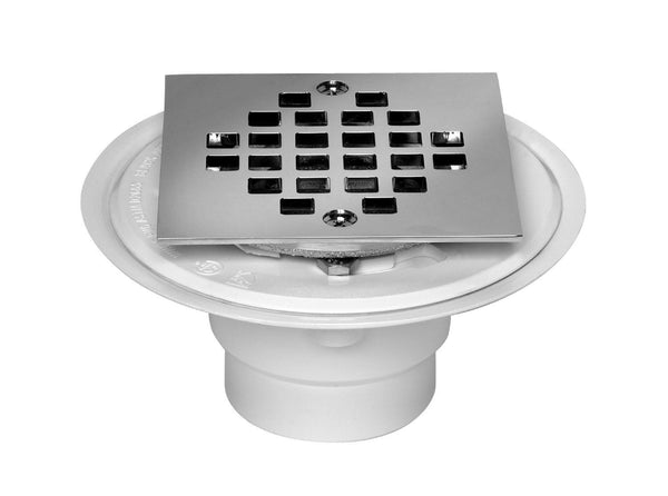 Oatey® 42237 PVC Drain with Square Stainless Steel Snap-Tite Strainer, 2" Or 3"