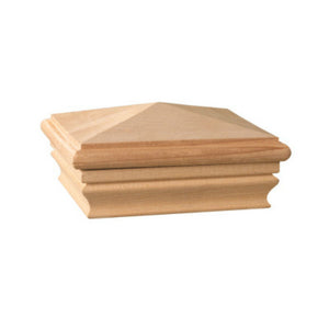 Deckorators® 72890 Newport High Pyramid Wood Post Cap, Cedar, 4" x 4"