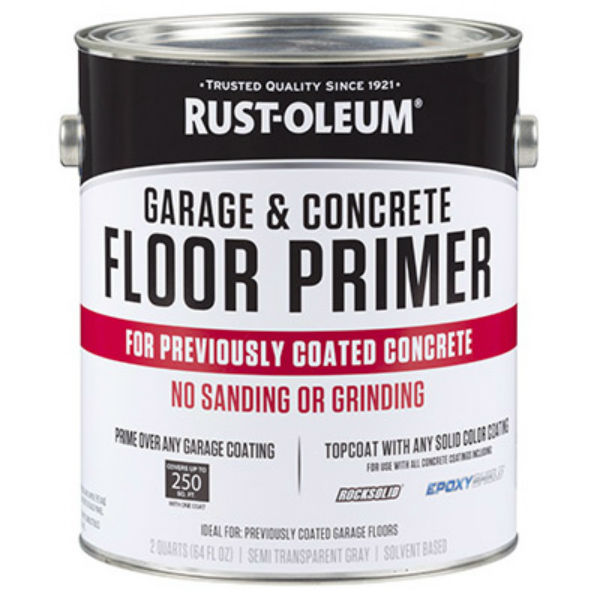 Rust-Oleum® 306196 RockSolid® Garage & Concrete Floor Primer, Gray, 1/2 Gallon