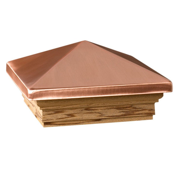 Deckorators® 72227 Victoria High Point Metal Post Cap, Copper, 6" x 6"