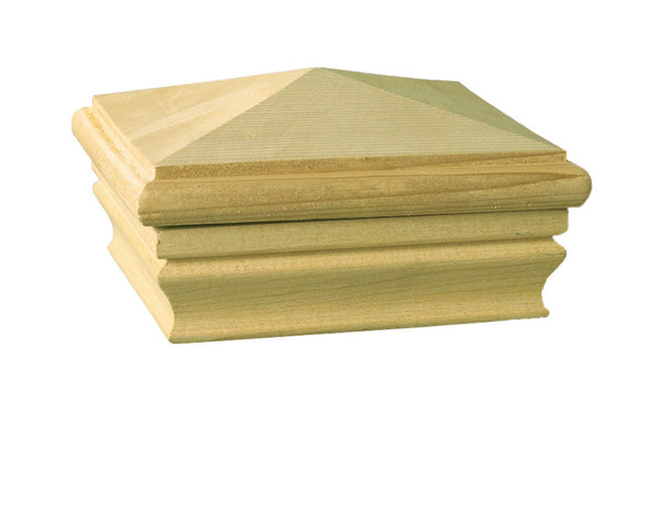 Deckorators® 72889 Newport High Pyramid Wood Post Cap, Pressure Treated, 4" x 4"