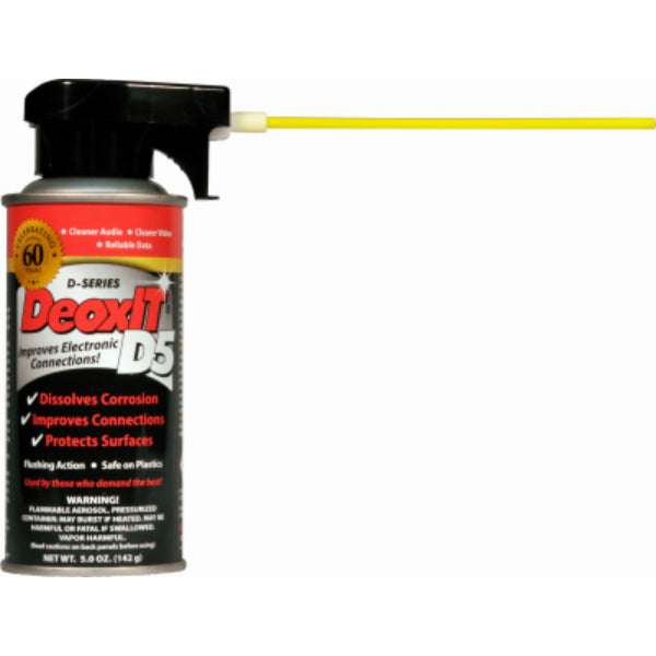 DeoxIT® D5S-6 D-Series D5 Contact Cleaner Spray with Perfect-Straw™, 5 Oz