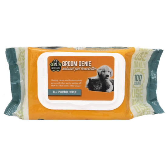 Multipet™ 68505 Groom Genie™ All Purpose Daily Clean Pet Wipes, 100-Count