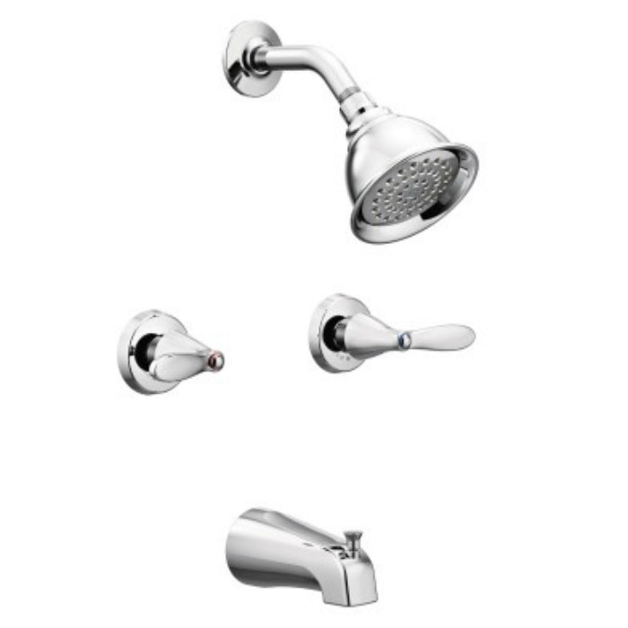 Moen® 82602 Adler 2-Handle Standard Tub & Shower Faucet, Chrome, 1.8 GPM