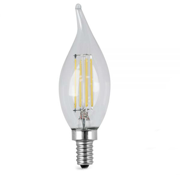 Feit Electric BPCFC40/827/LED/2 LED Dimmable Chandelier Bulb, 4.5W, 120V, 2 Pack