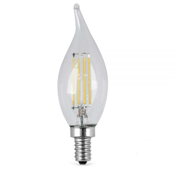 Feit® BPCFC60/827/LED/2 Dimmable Flame Tip LED Bulb, Soft White, 6W, 2-Pack