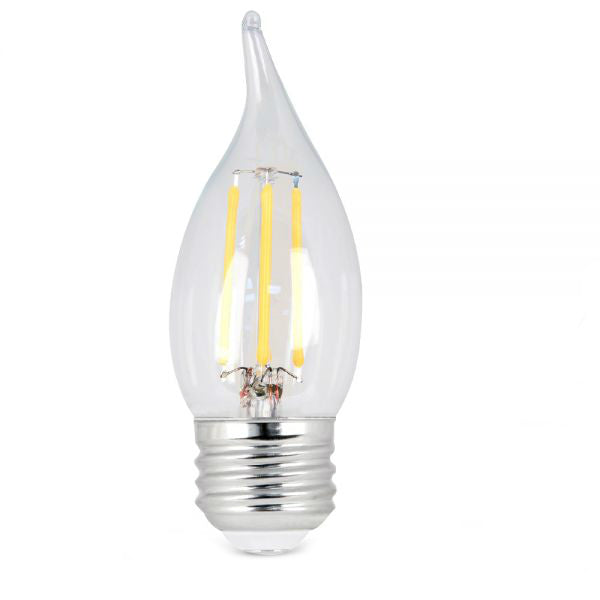 Feit Electric® BPEFC60/827/LED/2 LED Dimmable Chandelier Bulb, 6W, 120V, 2 Pack