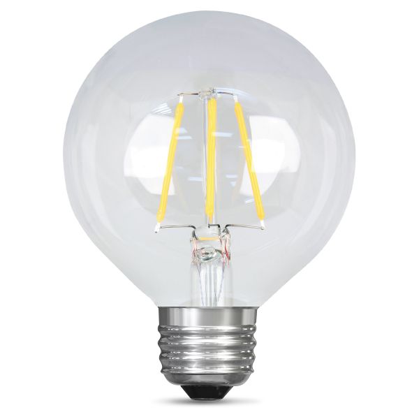 Feit Electric® BPG2540/827/LED Dimmable G25 LED Globe Filament Bulb, Clear, 4.5W