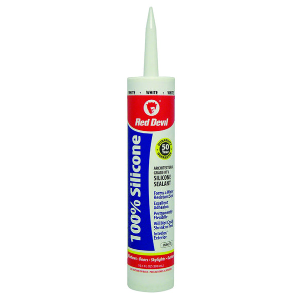 Red Devil® 0816 Architectural Grade RTV 100% Silicone Sealant, White, 10.1 Oz
