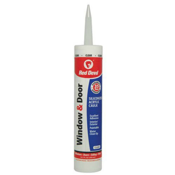 Red Devil® 0876 Window & Door Siliconized Acrylic Caulk, Clear, 10.1 Oz