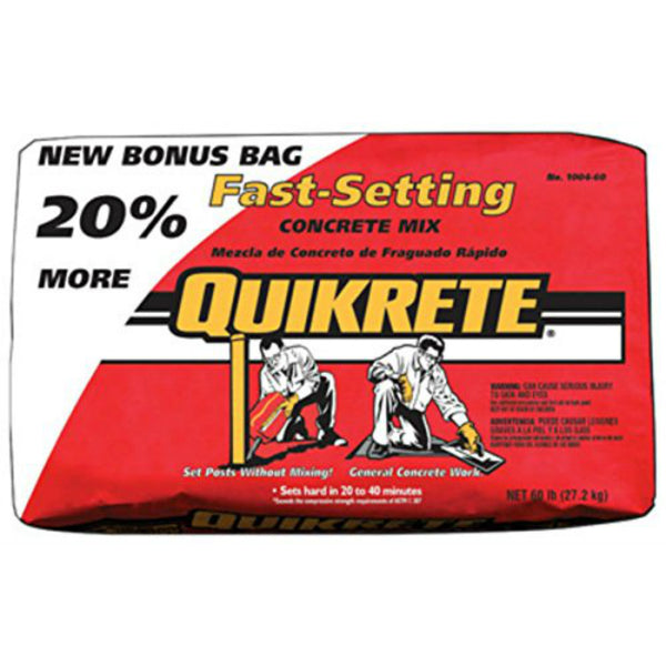 Quikrete® 100460 Fast-Setting Concrete Mix, 60 Lbs