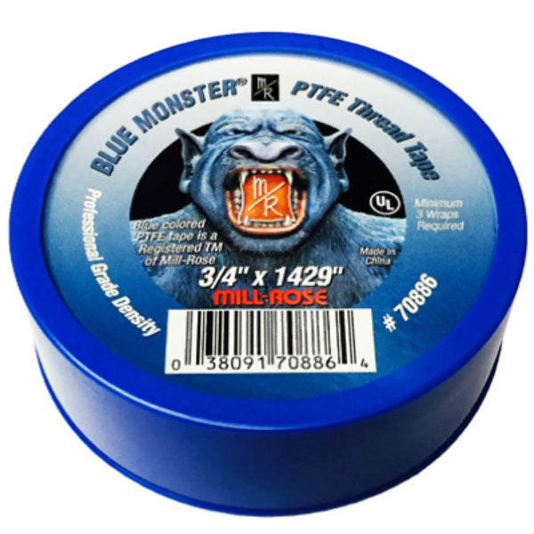 Blue Monster® 11-1002 PTFE Thread Seal Tape, Blue, 3/4" x 1429"