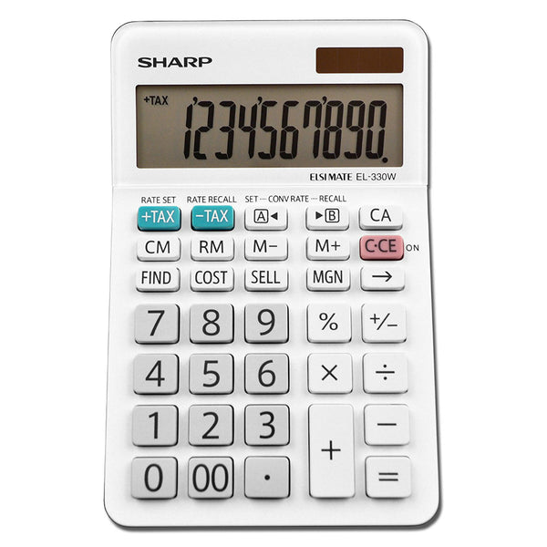 Sharp® EL-330WB Professional Desktop Calculator with 10-Digit LCD Display, Large