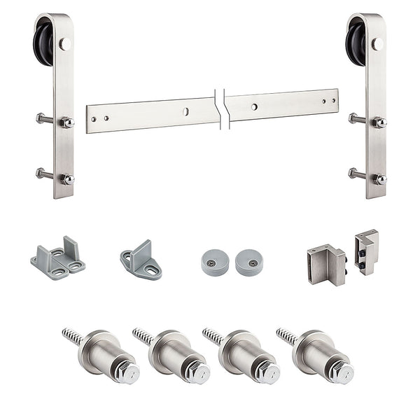 National Hardware® N186-966 Deco Interior Sliding Door Hardware, Sat-Nickel, 72"