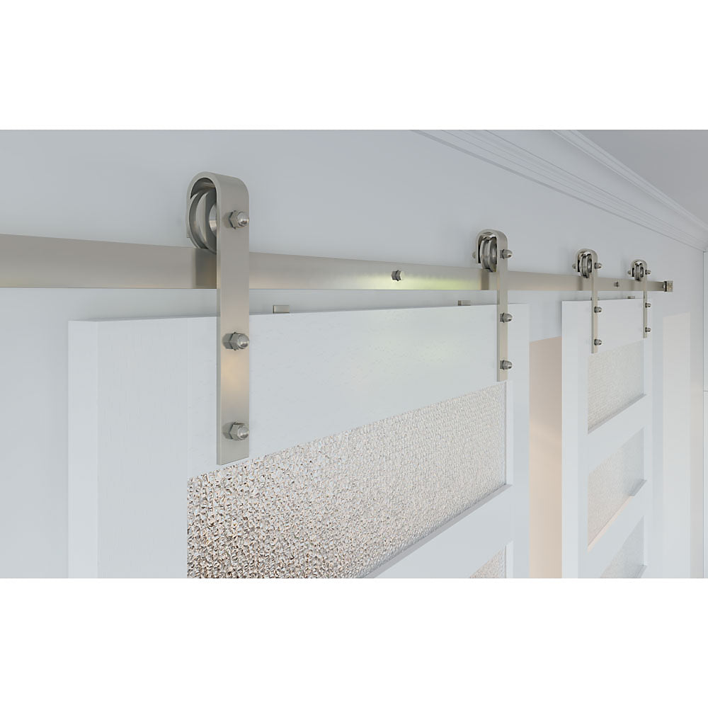 National Hardware® N186-966 Deco Interior Sliding Door Hardware, Sat-Nickel, 72"