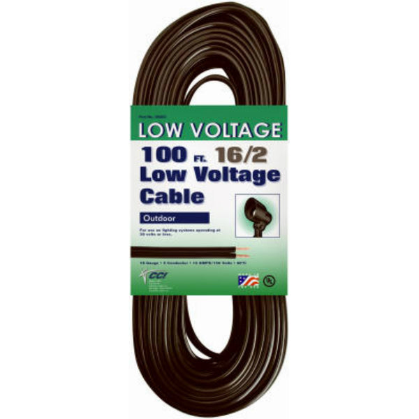 Coleman Cable® 55213143 Low Voltage Circuit Lighting Cable, Black, 16/2, 100'