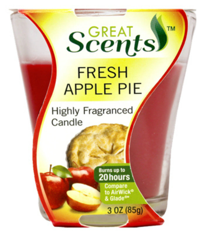 Great Scents™ 92908-1 Highly Fragranced Candle, Fresh Apple Pie, 3 Oz