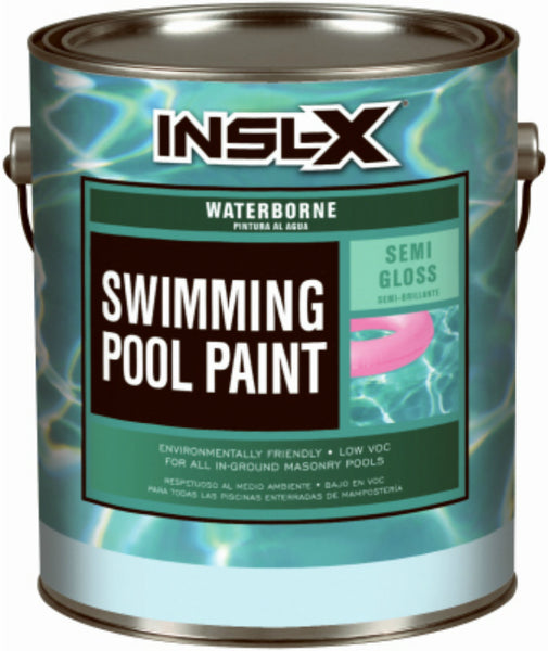Insl-X® WR1020092-01 Waterborne Swimming Pool Paint, Semi-Gloss, Black, 1 Gallon