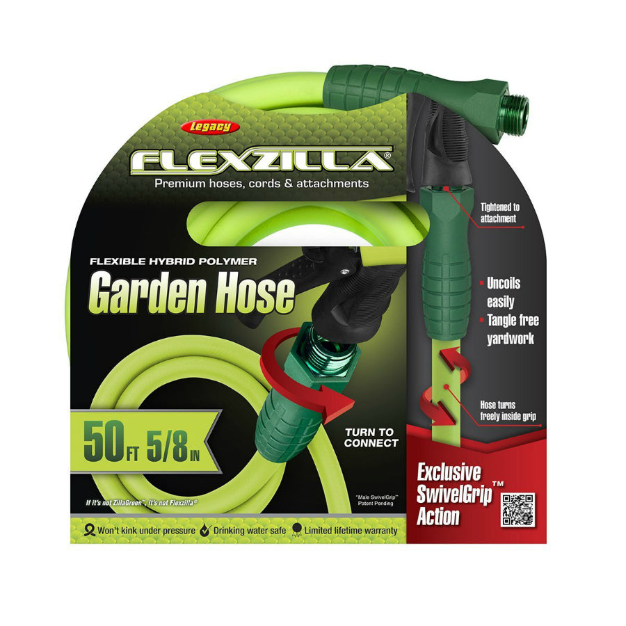 Flexzilla® HFZG550YWS SwivelGrip™ Lightweight Garden Hose, 5/8" ID x 50'