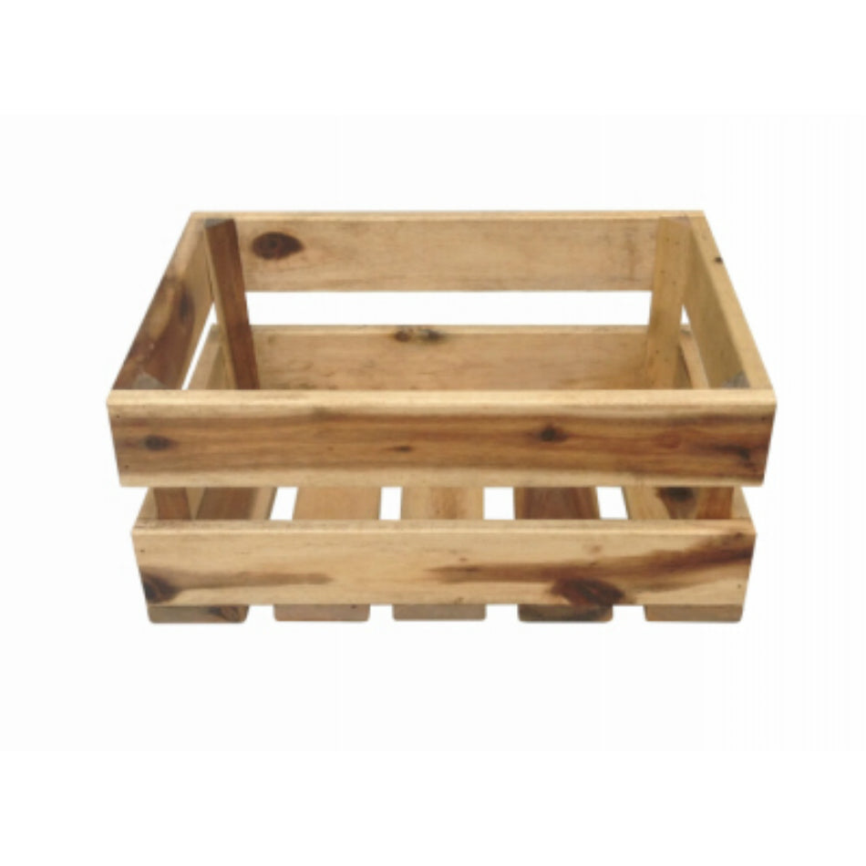 Avera AWP015135 Acacia Wood Crate Style Planter, Rectangle, 13.5" x 6"