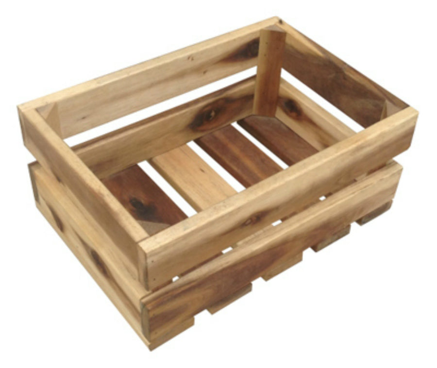 Avera AWP015115 Acacia Wood Crate Style Planter, Rectangle, 11.5" x 4.5"