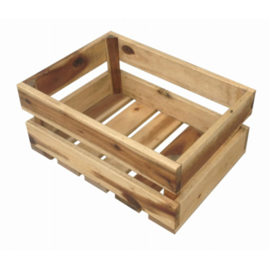 Avera AWP015155 Acacia Wood Crate Style Planter, Rectangle, 15.5" x 7"