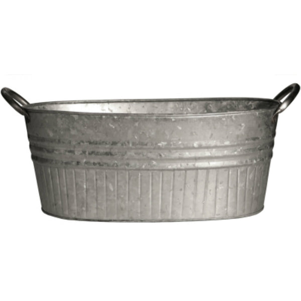 Robert Allen MPT01644 Tapered Oval Tub with Handles, Galvanized, 12"