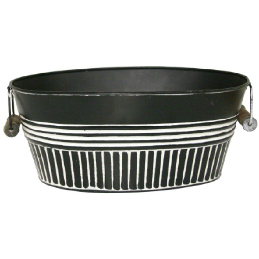 Robert Allen MPT01915 Metal Basin Planter, Charcoal, 14"
