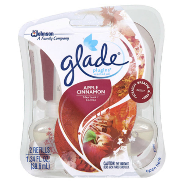 Glade® 13074 Plug-Ins Apple Cinnamon Scented Oil Refill, 2-Count