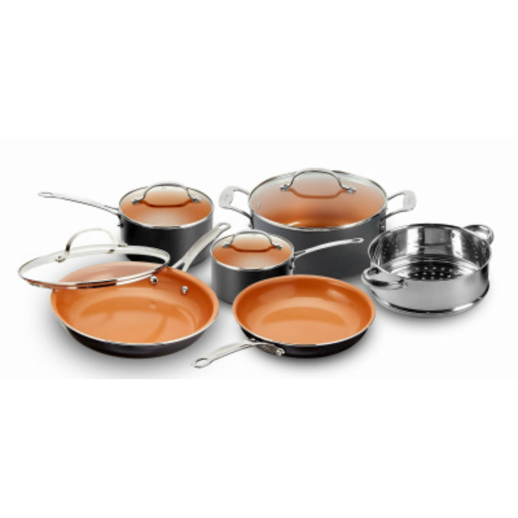 Gotham Steel 1129 Non-Stick Ceramic/Titanium Cookware Set, As Seen On TV,10 Pc