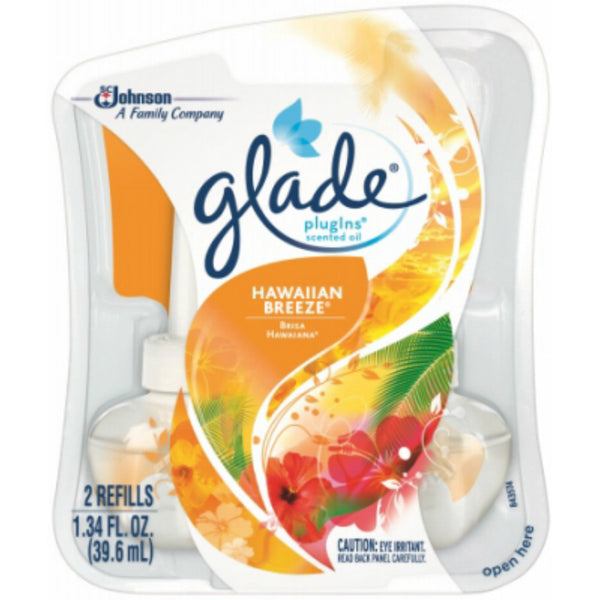 Glade® 21749 Plug-Ins Hawaiian Breeze Scented Oil Refill, 2-Count