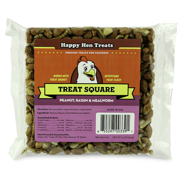 Happy Hen Treats® 17086 Peanut / Raisin / Mealworm Treat Square, 7.5 Oz