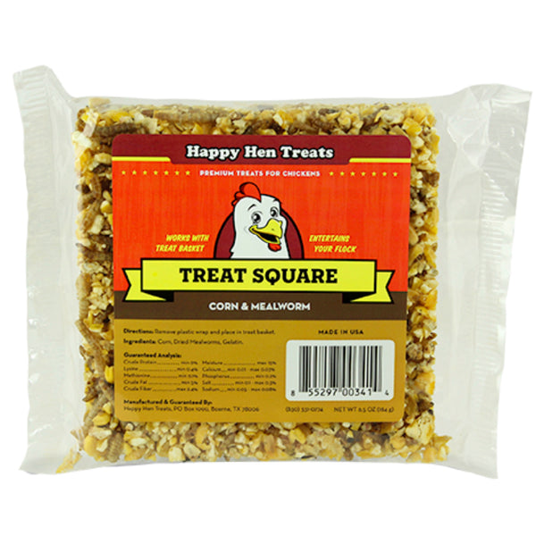 Happy Hen Treats® 17088 Corn & Mealworm Treat Square, 6.5 Oz
